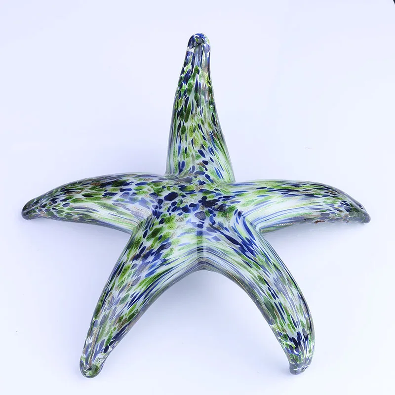 H&D Hand Blown Glass Walking Starfish Multi-Color Art Glass Sea Animal Figurine Lucky Gifts for Birthday,Living Room Ornaments