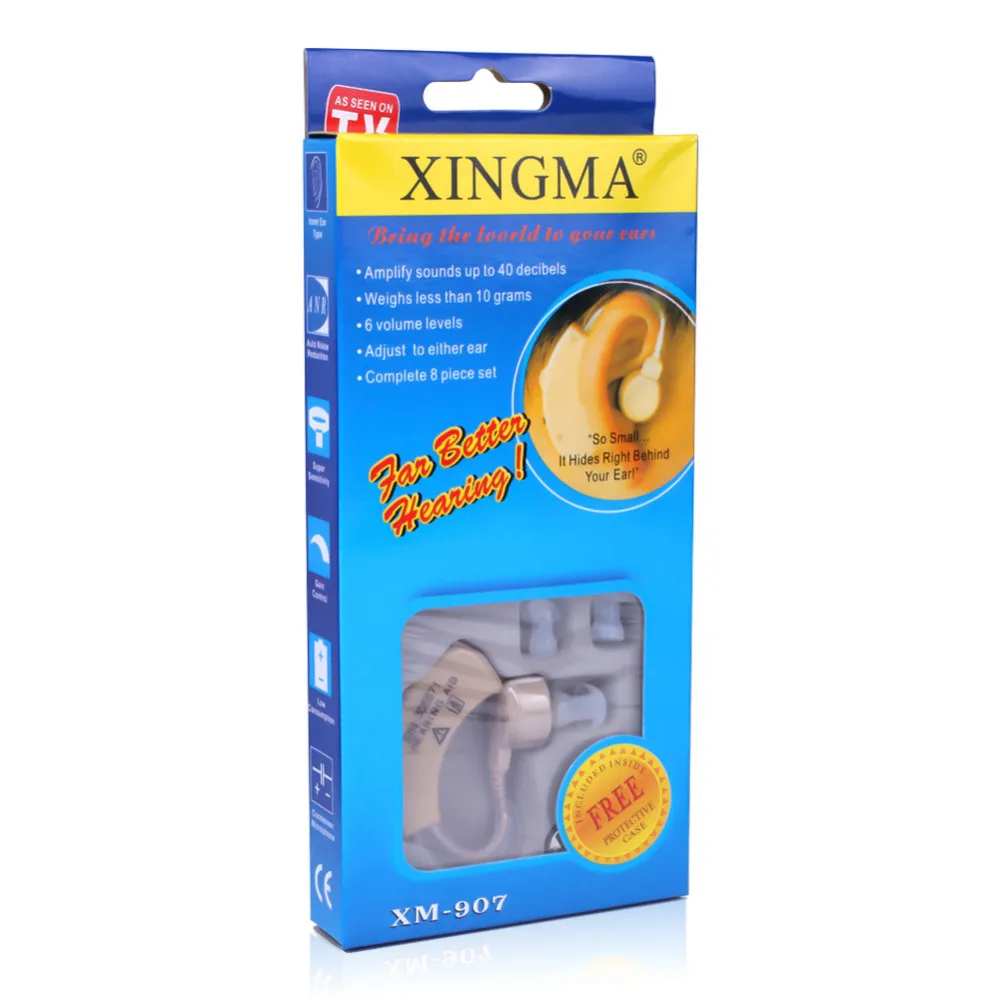 السمع XINGMA XM-907 مساعدات للسمع الصغيرة لكبار السن أفضل مضخم صوت الصوت غير مرئية صغيرة مريحة وراء الأذن