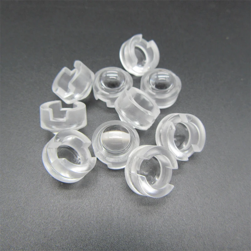 100pcs 13mm 1W 3W Mini LED Lens 15 30 45 60 90 100 Degree for IR CCTV LED PCB Convex Acrylic Lens Holder Reflector Collimator