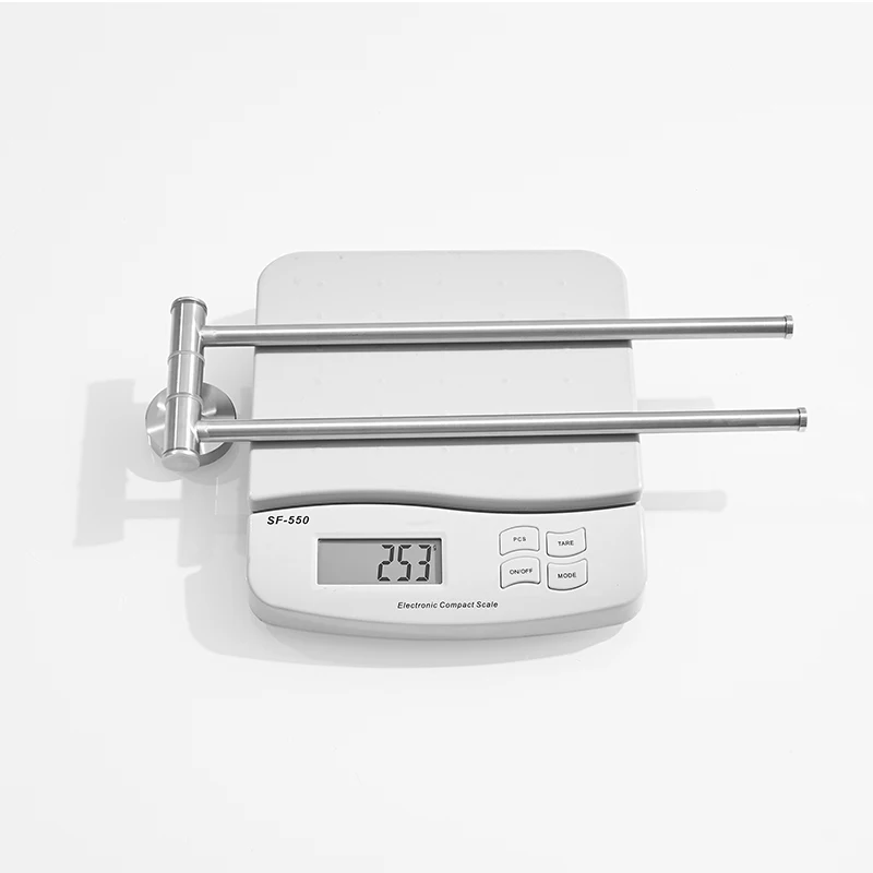 FACIIO-soporte de toalla de baño montado en la pared, barra de toalla doble de rotación de 180 grados, colgador de toalla de Metal de acero