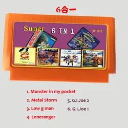 6 in 1 8 bit 60 pins Game Card