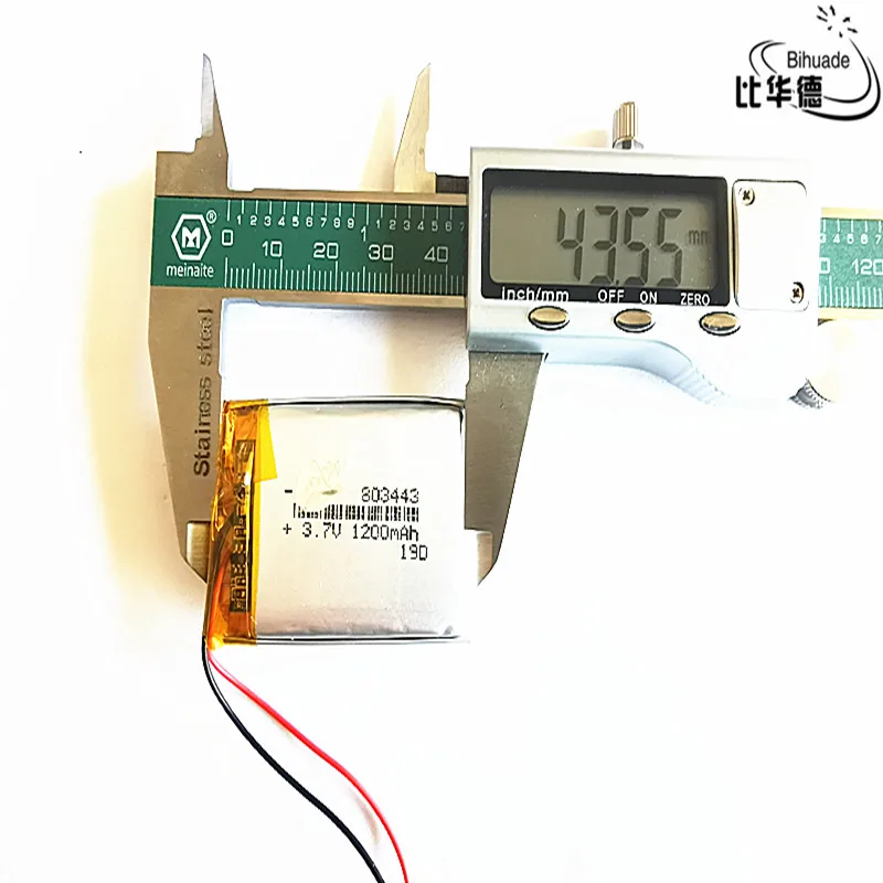بطارية ليثيوم أيون ، 3.7 مللي أمبير ، 1200 ، 803443 ، لجهاز الكمبيوتر اللوحي ، بنك الطاقة ، GPS ، mp3 ، mp4