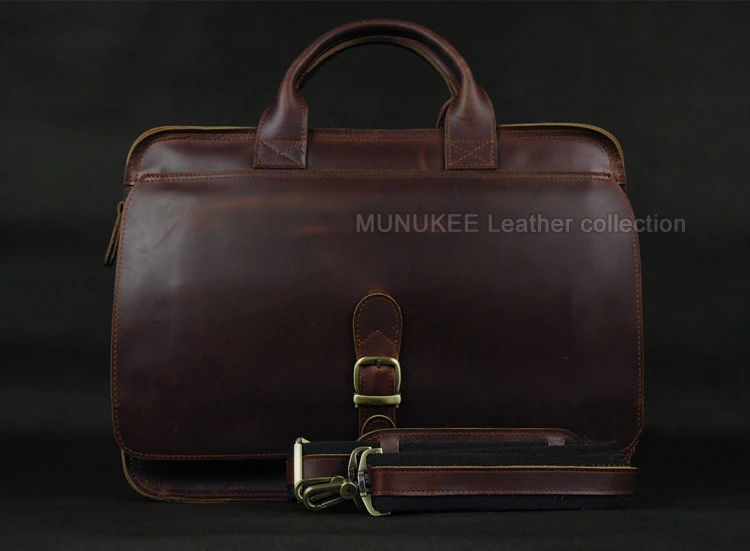 Luxus Echtes Leder Männer Aktentasche Business Tasche Leder portfolio Laptop Tasche Schulter Umhängetasche männlichen Dokument Büro tasche