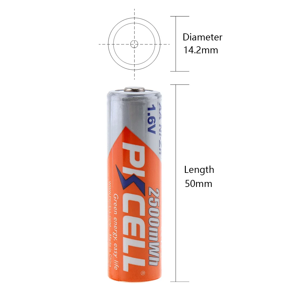 10 X PKCELL Bateria AA Battery Ni-Zn 1.6V 2500mWh Nickel-Zinc AA Rechargeable Battery Batteries Baterias