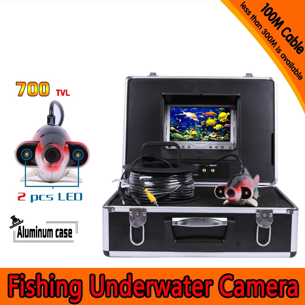 

(1 Set) 100M Cable 7 inch Color Monitor HD 700TVL Waterproof Fish Finder Underwater Fishing Camera endoscope system inspection