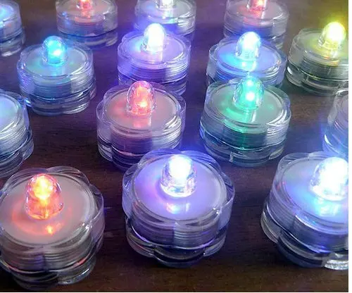 12pcs Flameless Led tealight Submersible Waterproof floral candle lamp Wedding Xmas Party vase table centerpiece Valentine decor