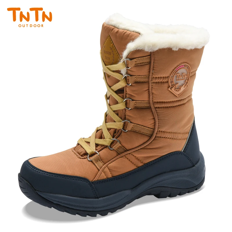 TNTN Men Outdoor Snow Shoes Winter Waterproof Hiking BootsPlush Warm Hiking Shoes Unisex Waterproof Walking Boots Winter Sneaker