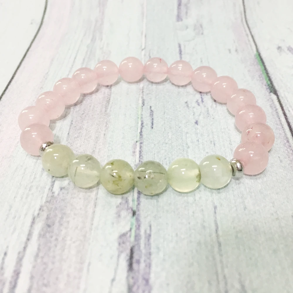 MG0357 Natural Spiritual Practice Bracelet for Women Trendy Gemstone Yoga Bracelet Energizing Rose Quartz Jewelry