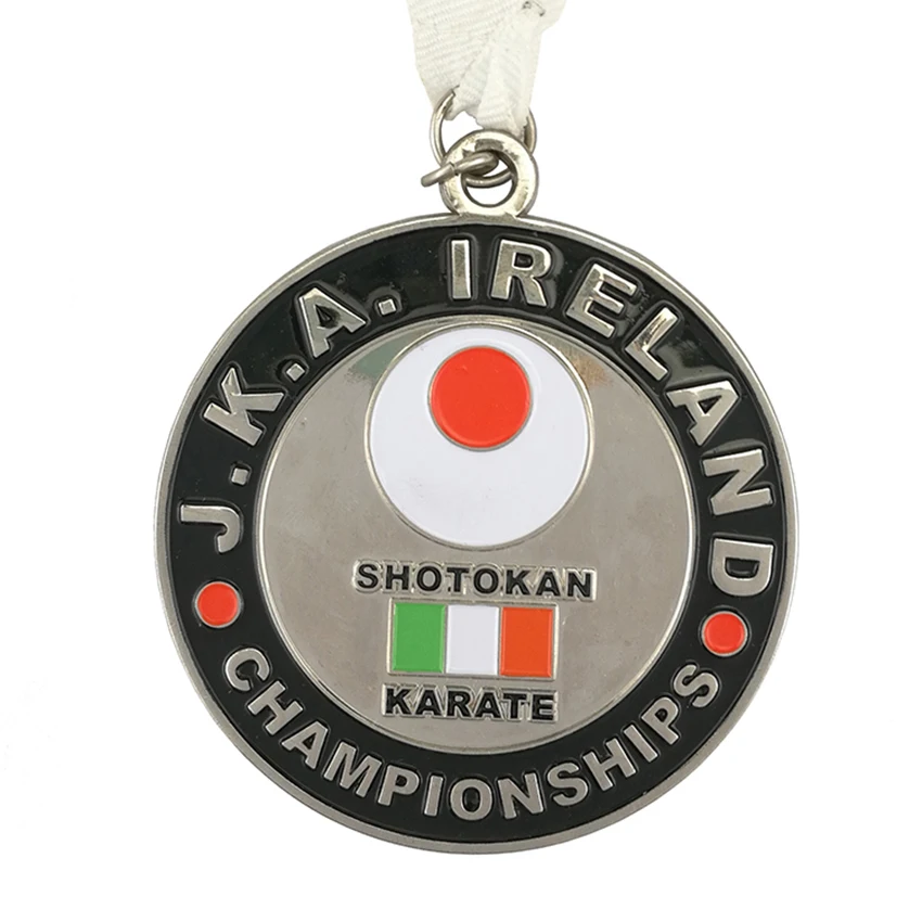 Shiny Silver Sport Medal, Customized Logo, 70mm Diameter, Champion Medal