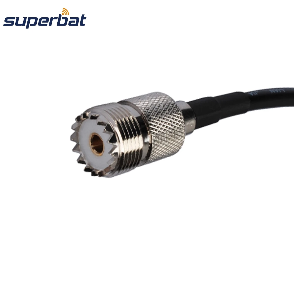 Superbat SMA Bulkhead Female with O-ring to UHF Straight Jack Antenna Feeder Cable Assembly RG58 100cm