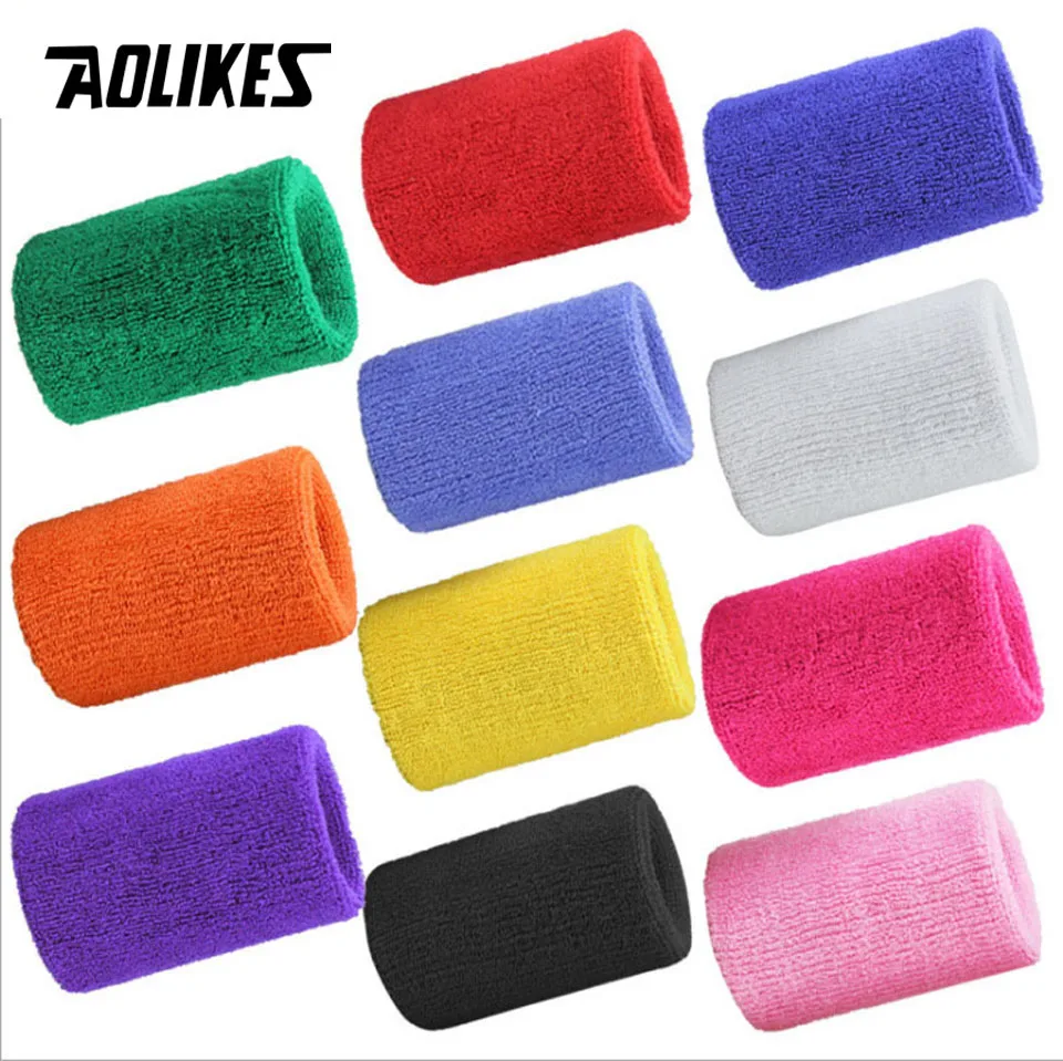 AOLIKES 1PCS New Wrist Sweatband Tennis Sport Wristband Volleyball Wrist Brace Support Sweat Band Towel Bracelet Protector