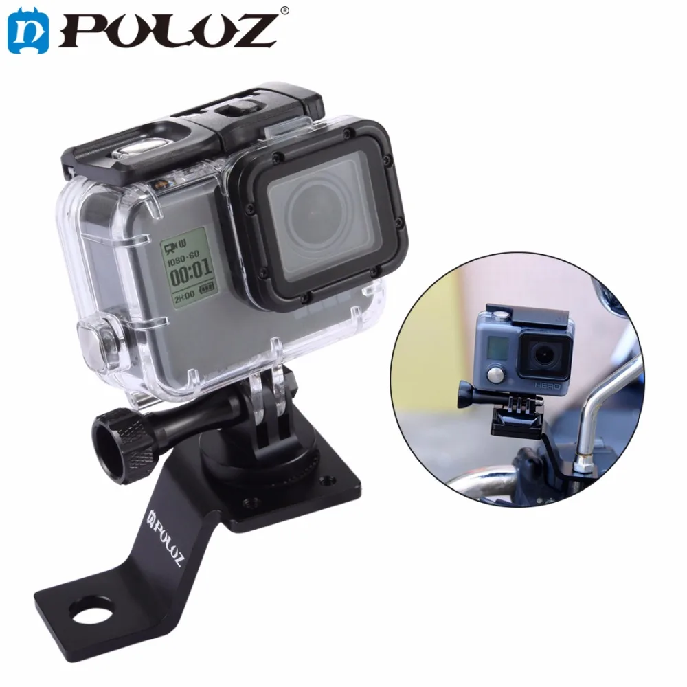 PULUZ Aluminum Motorcycle Fixed Holder Camera Mount Brackt for GoPro HERO7/6/5/4/3/2/DJI OSMO Action/Xiaoyi/otherAction Cameras