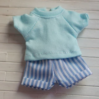 T02-X638 Beste kinder geschenk 1/6 1/8 bjd puppen Zubehör handgemachte kleidung Wilden denim shorts denim stripes sterne 1 stücke