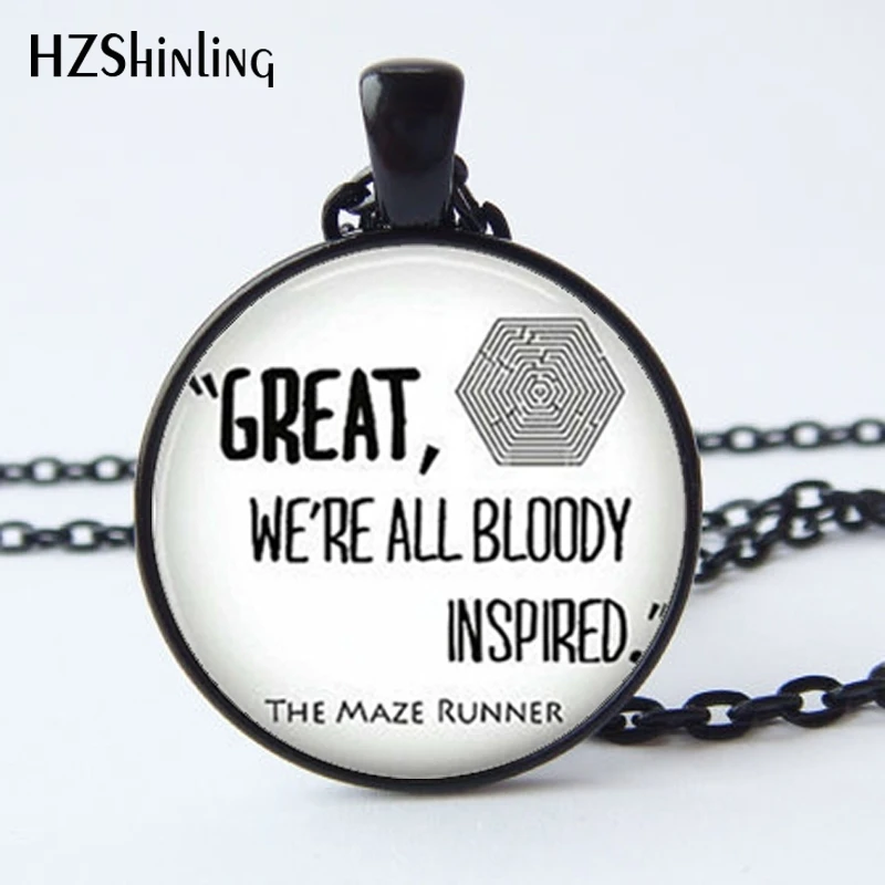 HZ--A571 New The Maze Runner Necklace Glass Quote Pendant Great Jewelry Glass Photo Pendant Necklace HZ1