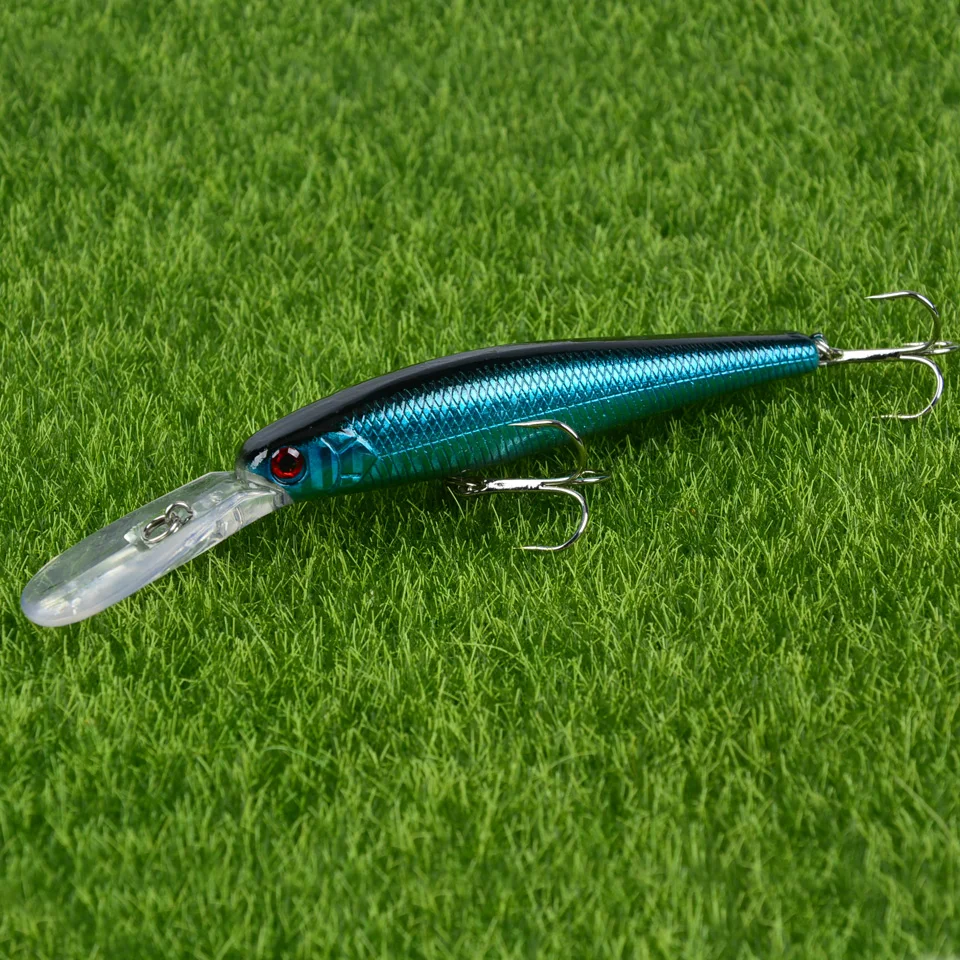 LINGYUE 1PCS Big Minnow Hard Crankbait 12.5cm/14g Fishing Lure Deep Diving Wobbler 4# Treble Hooks Artificial Bait Pesca H076