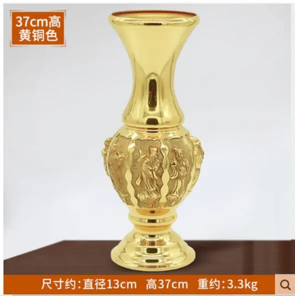 Pure copper Eight Immortals vase Buddhist temple decoration