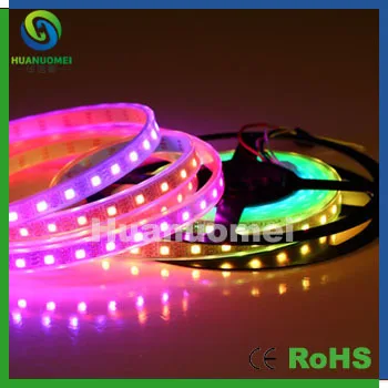 silicon tube waterproof rgb programmable led strip 5050 light ,60pcs led,DC5V,white PCB,18W