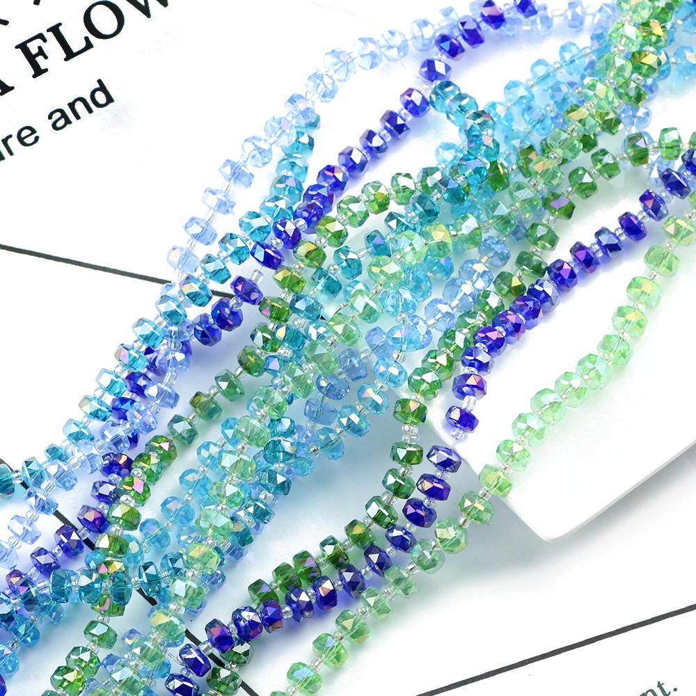 BTFBES 6*4mm Flat Round Austria Crystal Wheel Bead Rondelle Faceted Tyre Loose Spacer Glass Bead For Jewelry Making Bracelet DIY