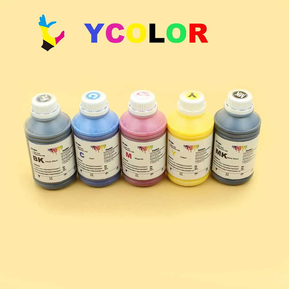 DGYCJLFP 500ml/bottle 5pcs/lot Universal pigment ink for Epson Stylus pro 7700 7710 9700 9710 inkjet printer