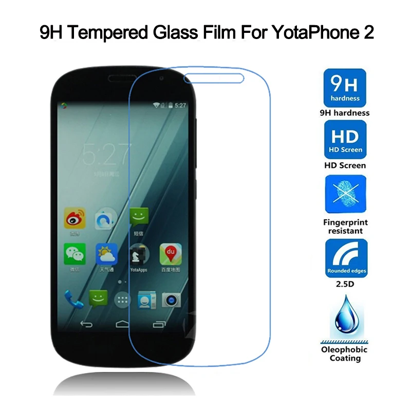 for Yota Phone 2 Screen Protector Tempered Glass for YotaPhone 2 9H 2.5D Arc Edge Anti-Scratch Tempered Protective Film