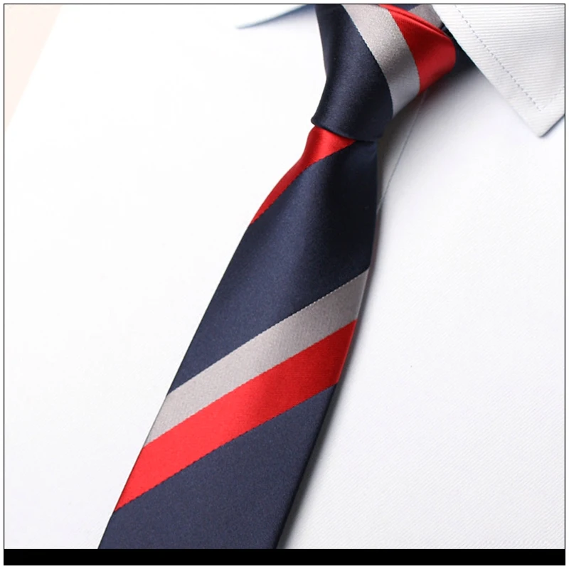 High Quality Navy Blue Stripes Men's Standard 7CM Tie Fashionable Shirt  Accessories Business Banquet  Hand knotting Necktie