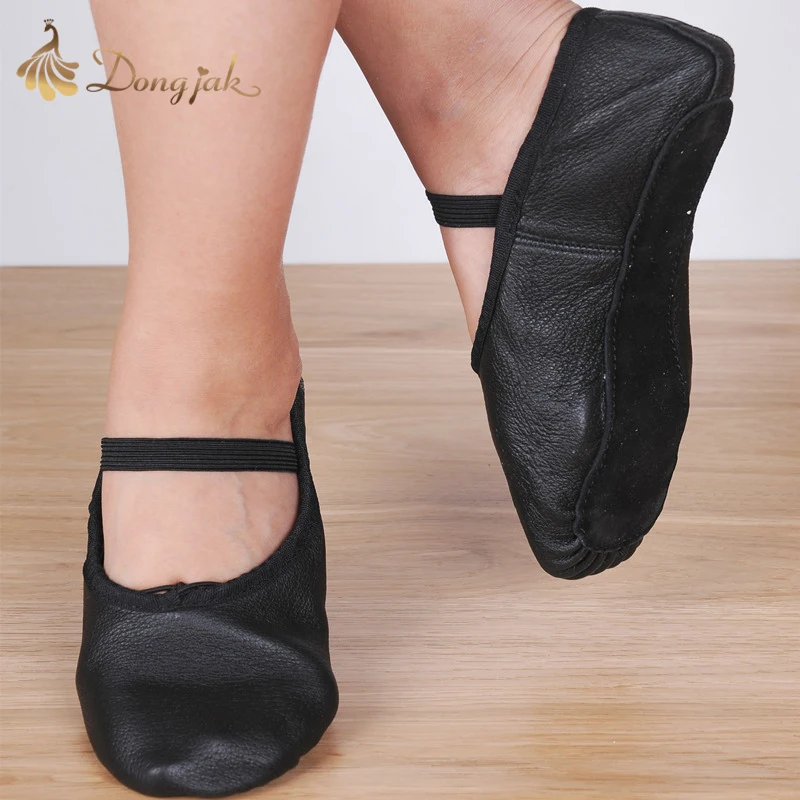 Dongjak zapatos de Ballet para niñas y mujeres, zapatillas planas de lona, color rosa y negro, zapatos de baile de salsa