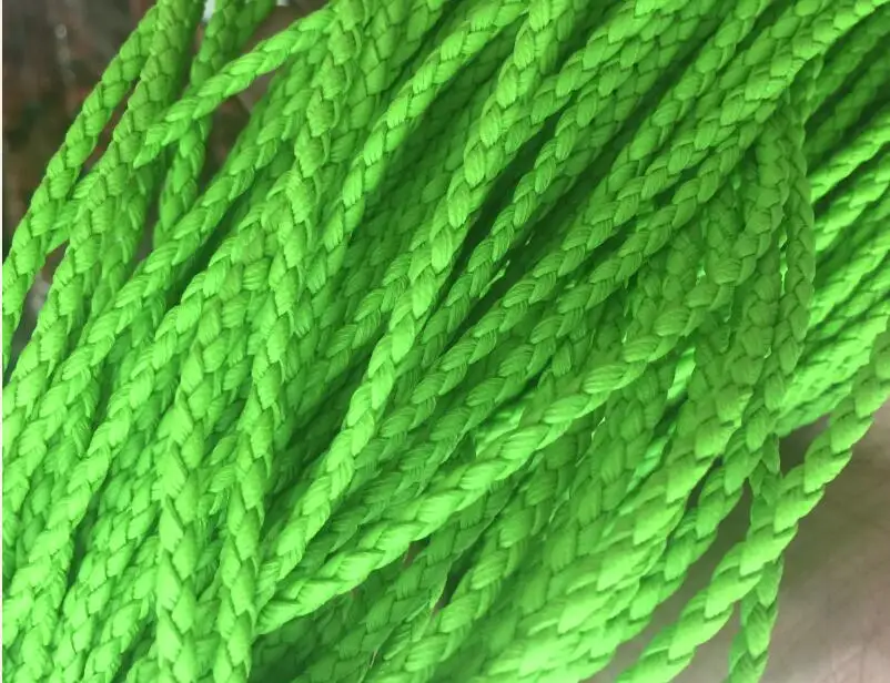 

100m Fruit Green 3mm Braided leather Leather Cord string, faux leather string cord, PU Leather cord, Faux Leather Round Cord