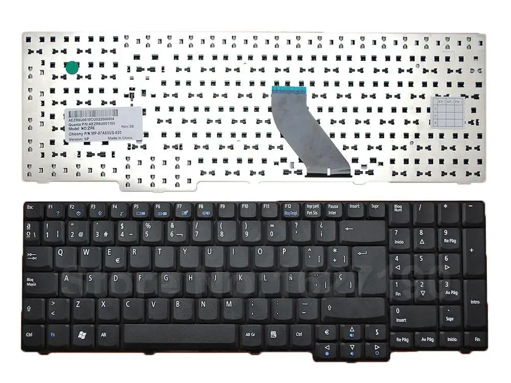 

SP Spanish Keyboard for ACER AS7000 9400 BLACK Without foil New Laptop Keyboards With