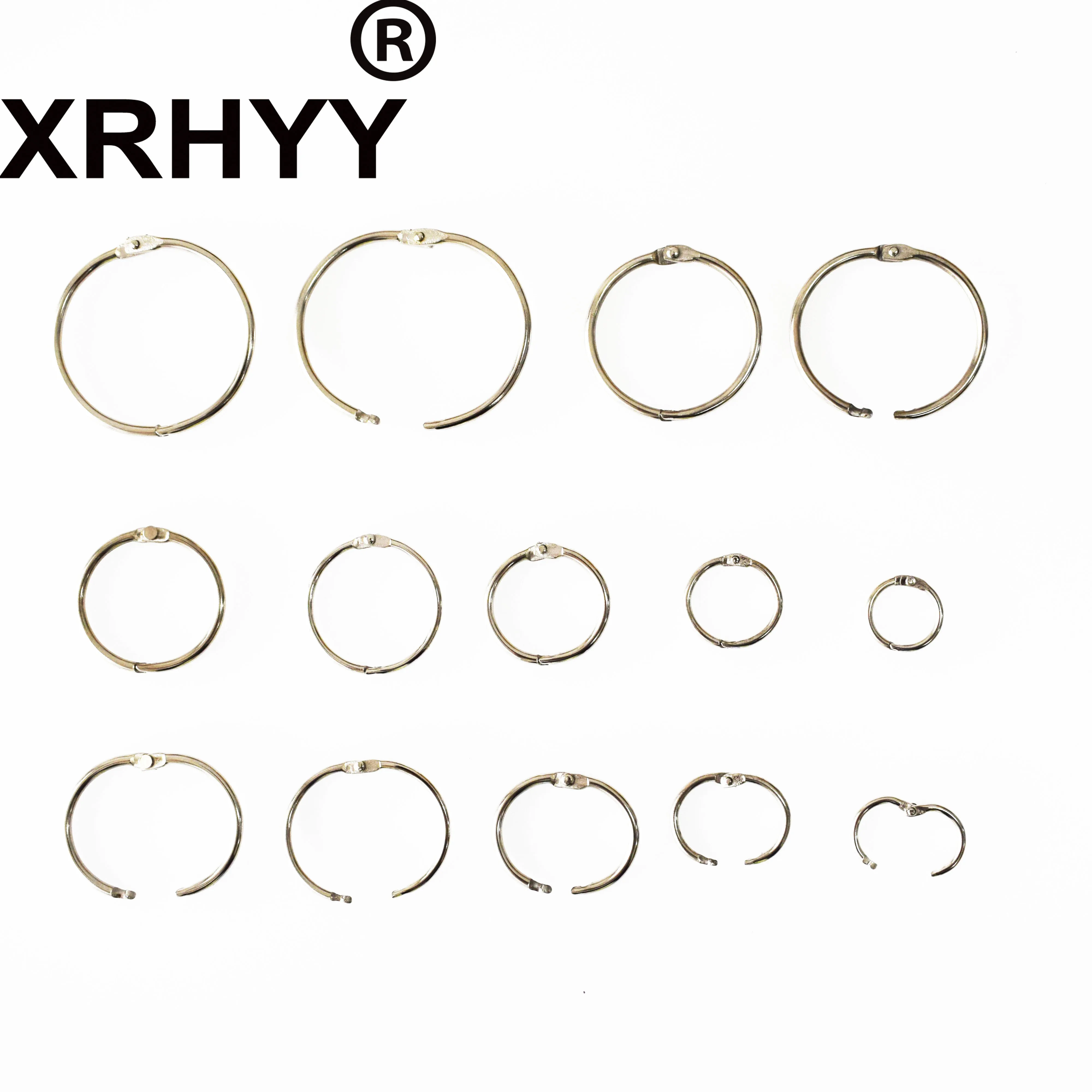 XRHYY 20 Pcs Silver Metal Loose Leaf Binder Rings Plated Steel Album Photo Key-Chain Key Book Binder Ring For School Home Office