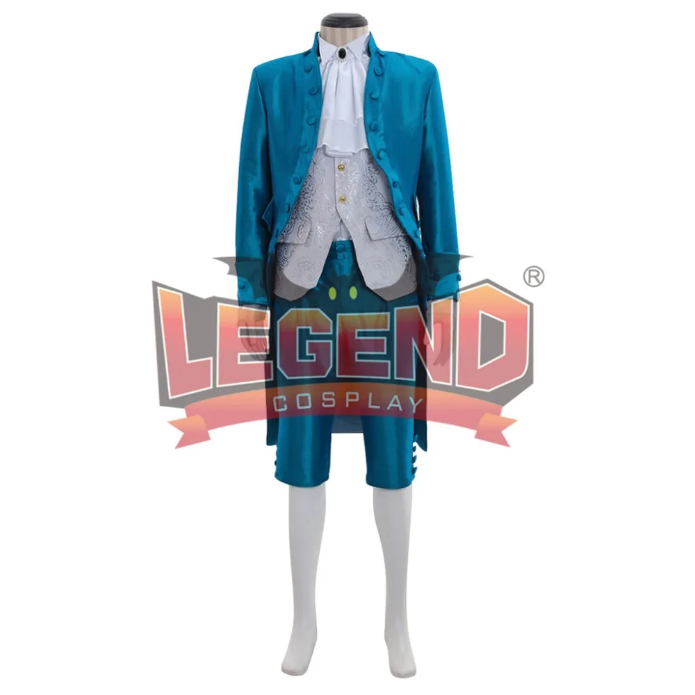 

18th Century rococo colonial men fashion outfit men blue Frockcoat 1700s men medieval cosplay costume