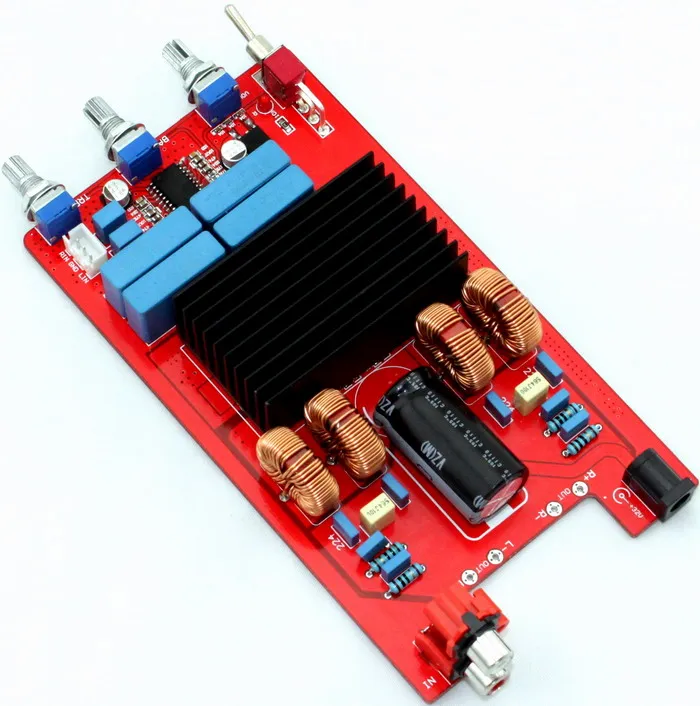 DC32V TDA7498 2*100w Class-D High-power Digital audio amplifier board with LM1036 tone amplifier board