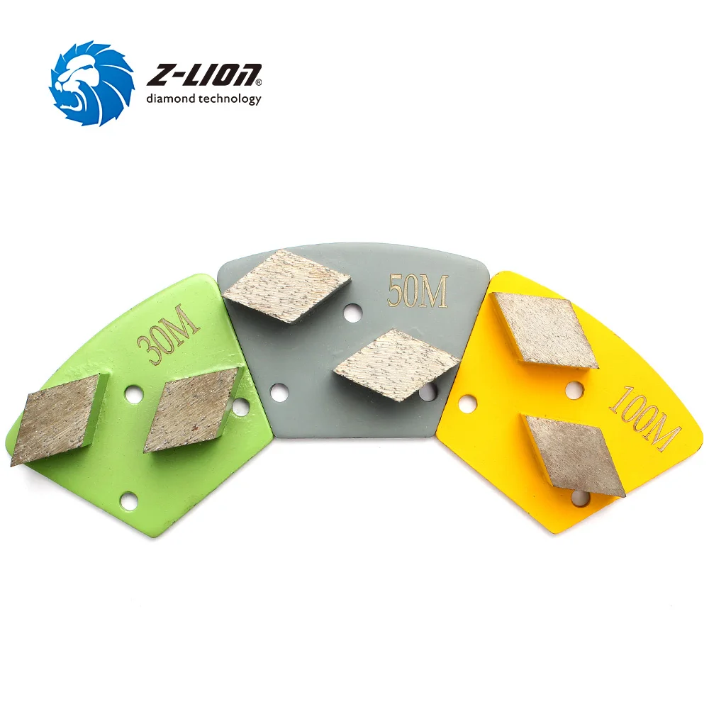 

Z-LION 3pcs/Lot MetaI Grinding Disc For Concrete Terrazzo FIoor 2 Rhmbus Bar Segments MetaI Bond Diamond Disc PoIishing Pad