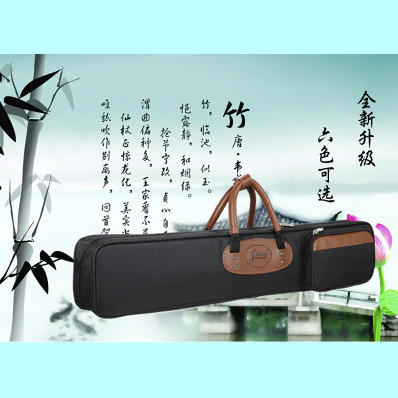 

75cm Professional portable bamboo chinese dizi flute bag case design for concert cover backpack with adjustable shoulder strap