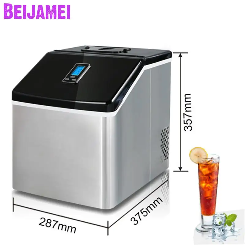 BEIJAMEI coffee shop 25kg/24H portable electric ice maker household automatic square shape ice making machine price