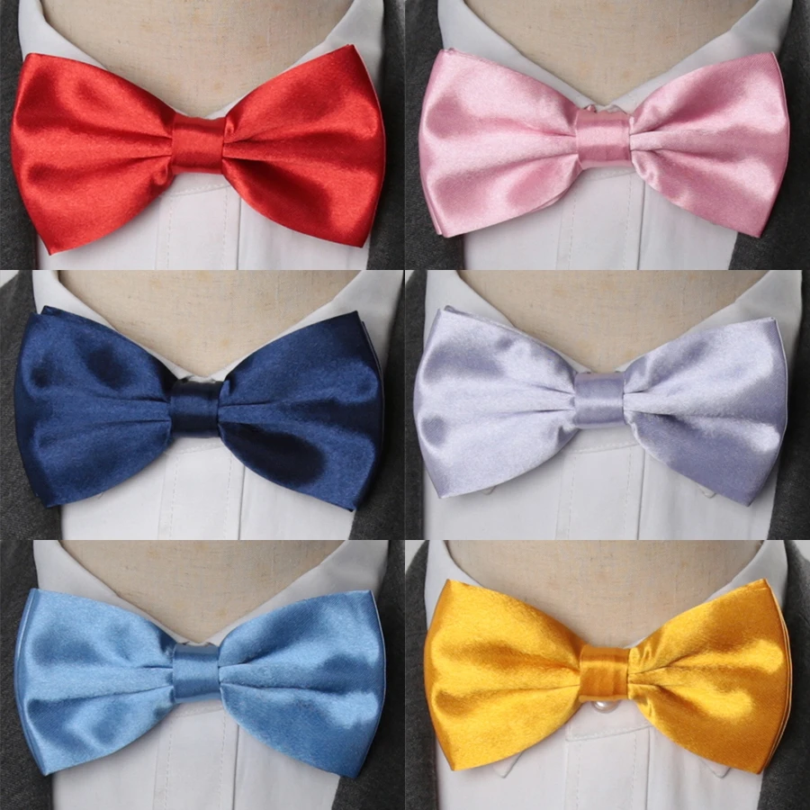 New Bow Tie Men Candy Colors Fashion Wedding Party Necktie Boys Solid Bowtie Male Dress Shirt Gift  Dress Shirt Accessories