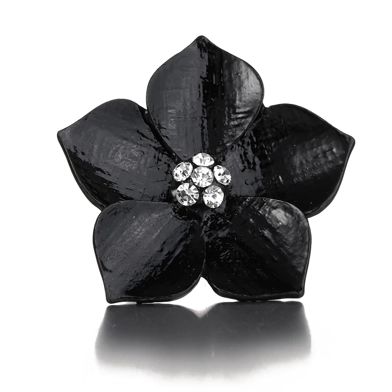 2018 NoEnName_Null\'s Fashionable new fashionable female extremely simple black evil spirit flower ring is female wedding banquet