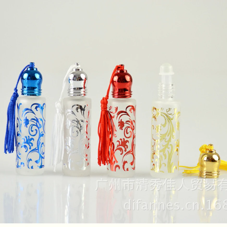 

Capacity 6ml 10ml free shipping 500pcs/lot gold and silver Refillable Perfume Glass Roll On Bottle For Parfume and Essential oil