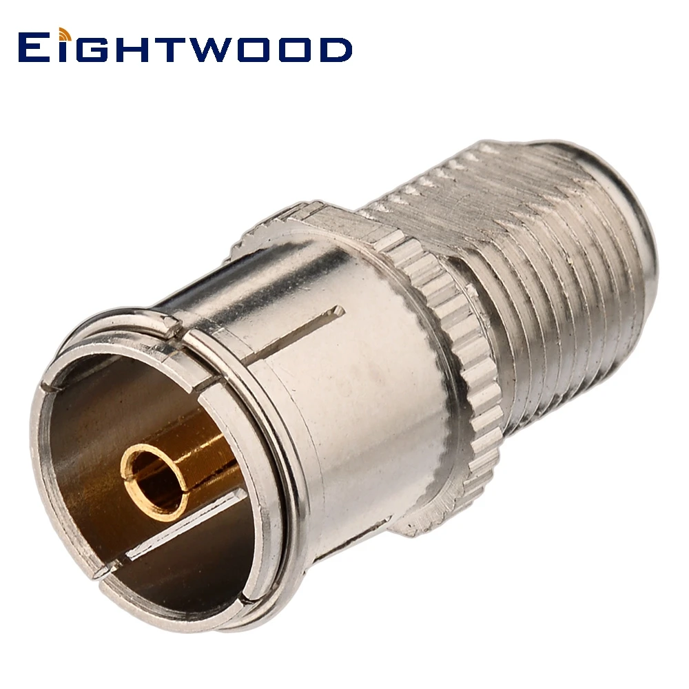 Eightwood 5pcs F to DVB-T RF Coaxial Adapter F Jack Female to DVB-T Jack Female RF Connector for TV-Tuner Antenna Aerial Nickel