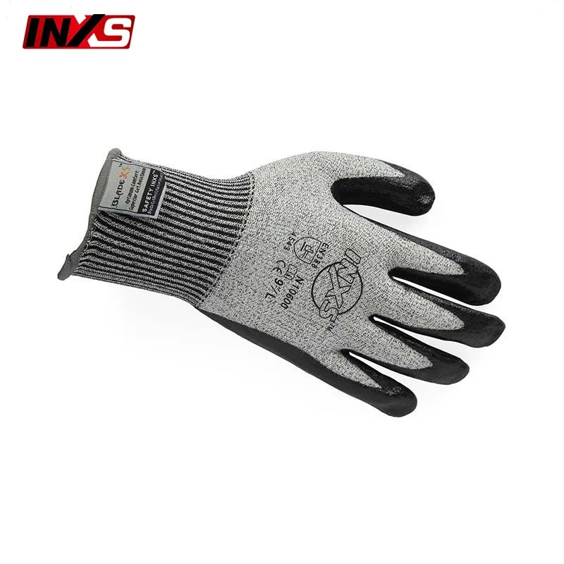 SAFETY INXS Level 5 Anti-cut gloves Palm coating Oil resistance Moisture-proof anti cut gloves Breathable Mechanical gloves