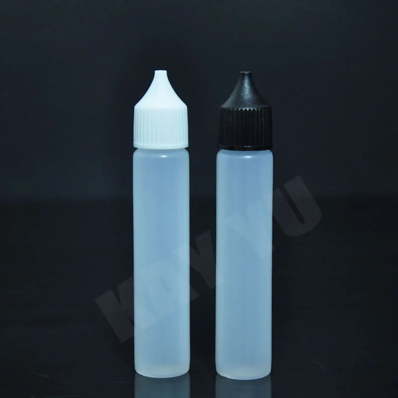 

2015 Hot sale 30ml long thin semi-transparent e-liquid bottles with long tip dropper and screw cap for electronic cigarette oil