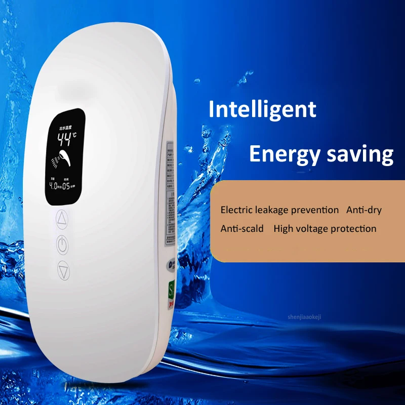 6100W termostato intelligente scaldabagno elettrico ultrasottile doccia domestica sospesa senza acqua attrezzo da bagno a riscaldamento rapido 220V 1pc