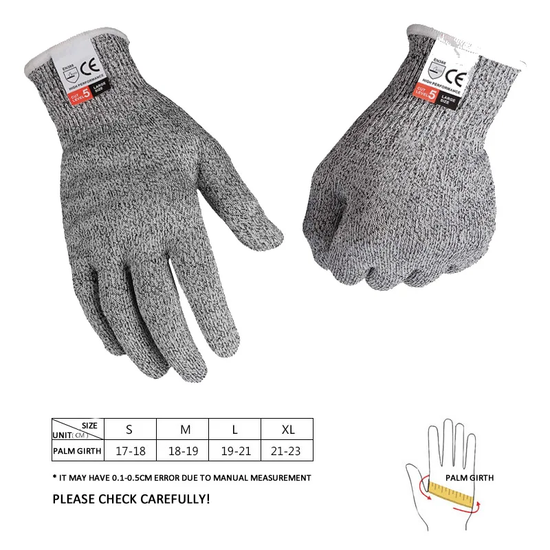 New Cut Resistant Gloves Work Safety Reusable HPPE EN388 Anti-Cut Gloves Garden Kitchen Butcher Hands Protection