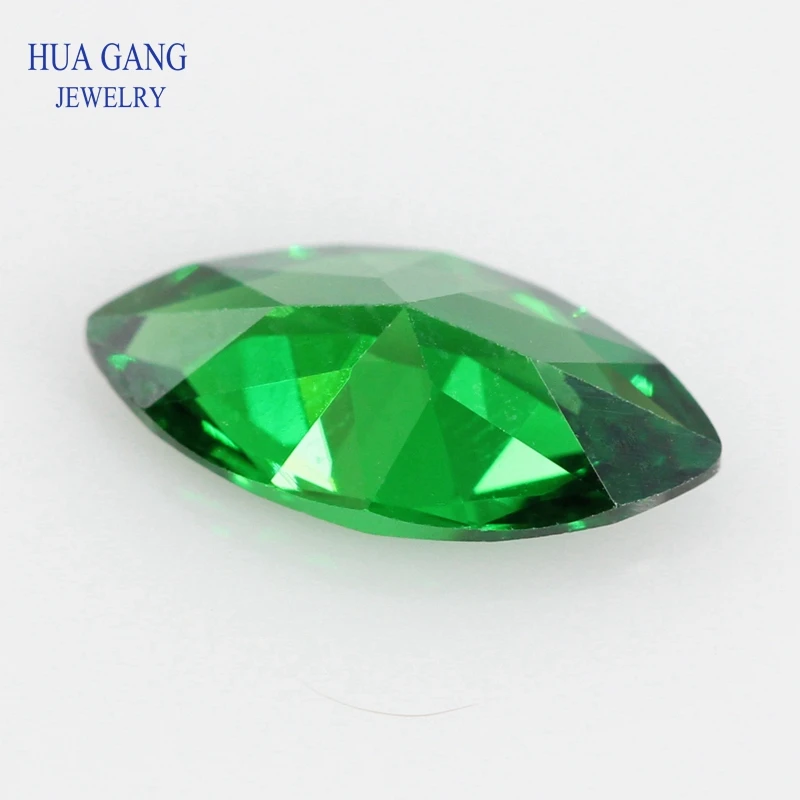 5A Green Marquise Shape Brilliant Cut CZ Stone Synthetic Gems Cubic Zirconia For Jewelry Size 1.5x3~8x16mm