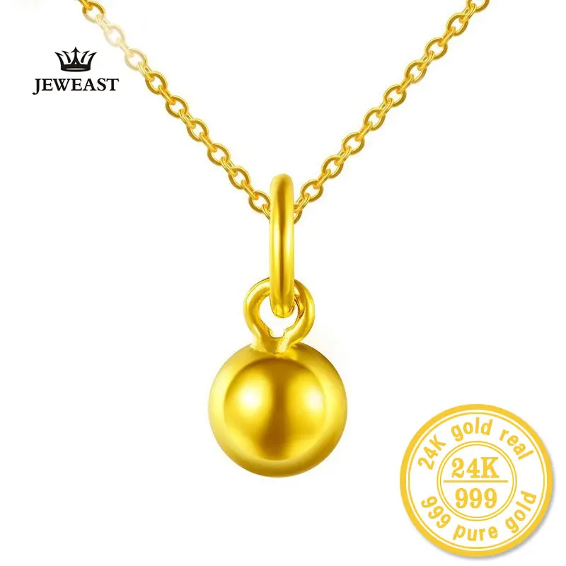 

ZZZ 24k Pure Gold Small Round Beads Pendants For Women Simple Classic Charms Delicate Elegant Fine Jewelry Hot Sale 2023 New