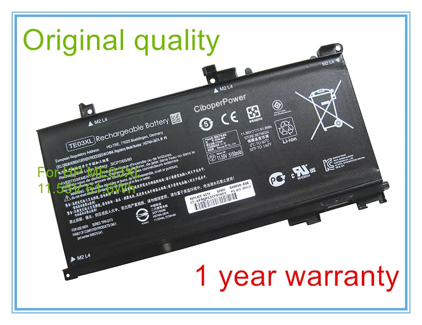 Original quality laptop batteries for 849910-850 TPN-Q173 Pavilion 15 UHD TE03XL