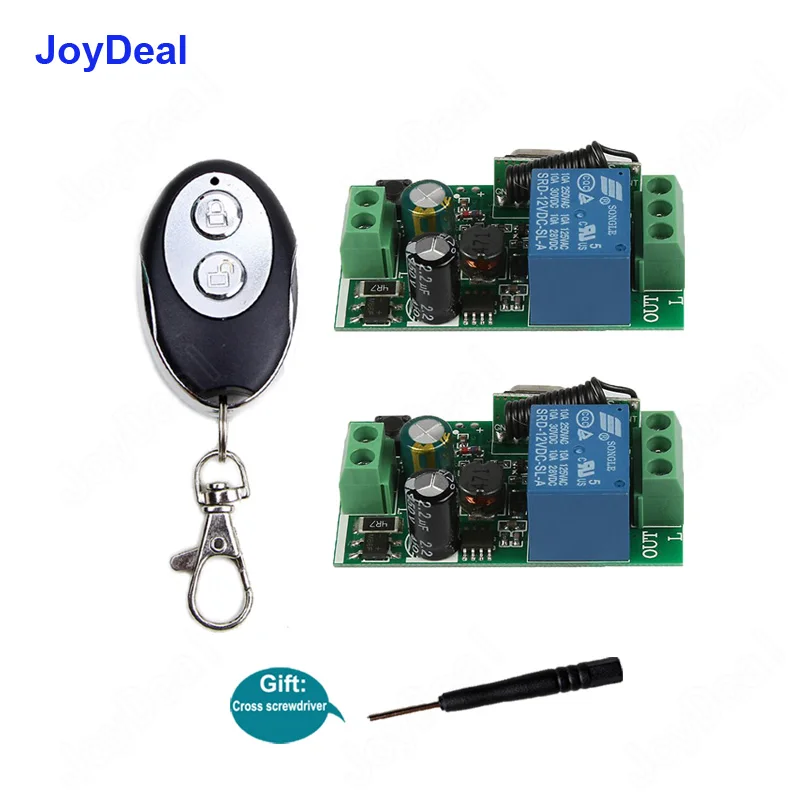 Joydeal 433Mhz Universal Wireless Remote Control Switch AC 110V 220V 1CH RF Relay Receiver Module Led Light Switches Transmitter