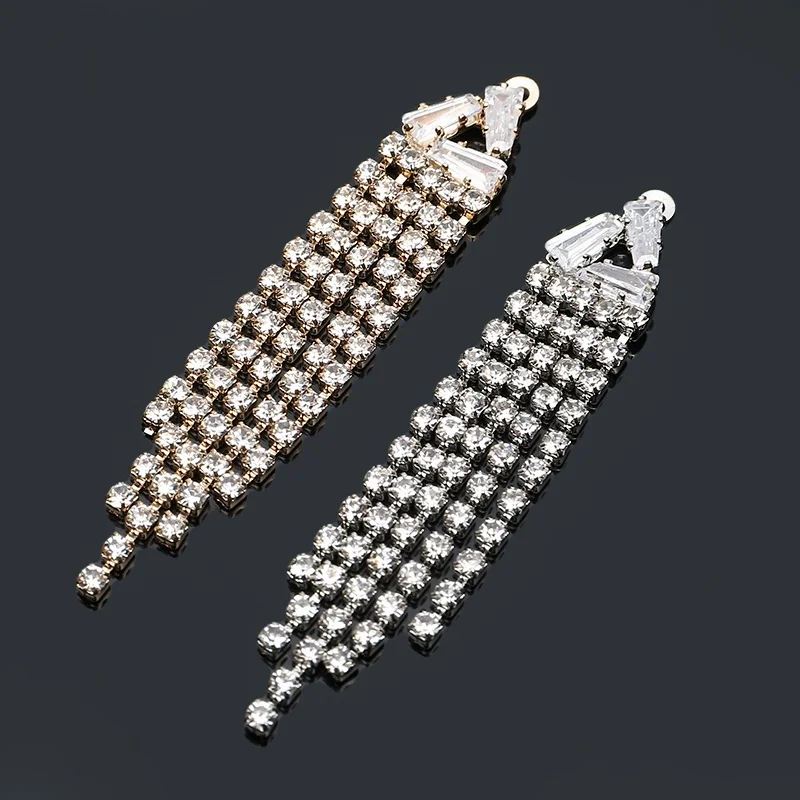 

2019New, 50 шт в наборе, 5 рядов Стразы с пряжкой и с бахромой; Большие размеры/подвеска для серьги украшения и сделай сам DIY бигуди для волос аксессуары для FT11-FY16