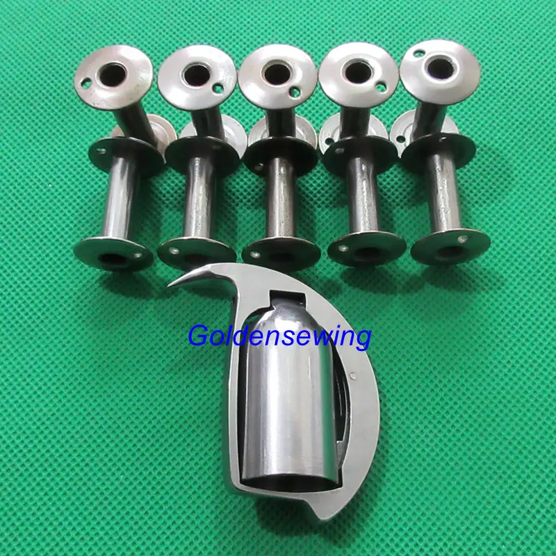 SHUTTLE HOOK  CLOSED FRAME & 10 Bobbins for SINGER 45K ADLER 104 NECCHI 630