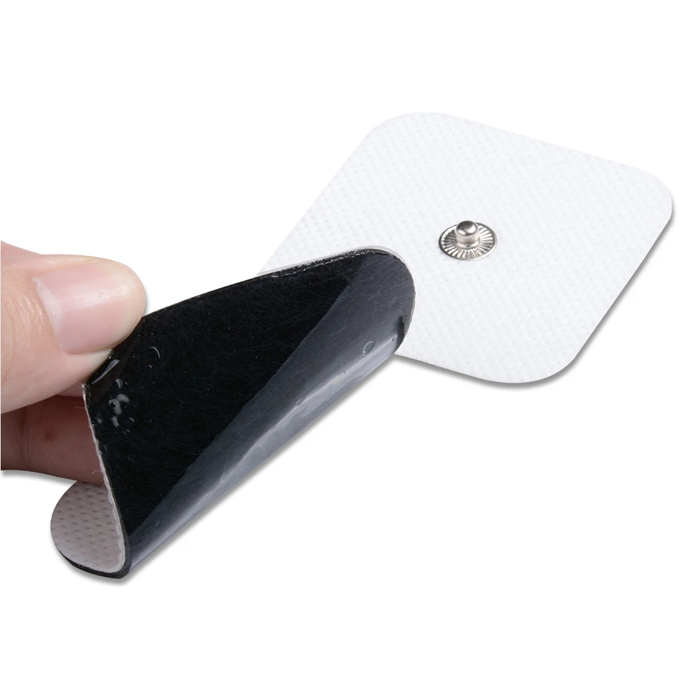 10 Pairs Conductive Electrodes Pads Use For TENS/EMS Unit Size 5cm*5cm With Button 3.5mm