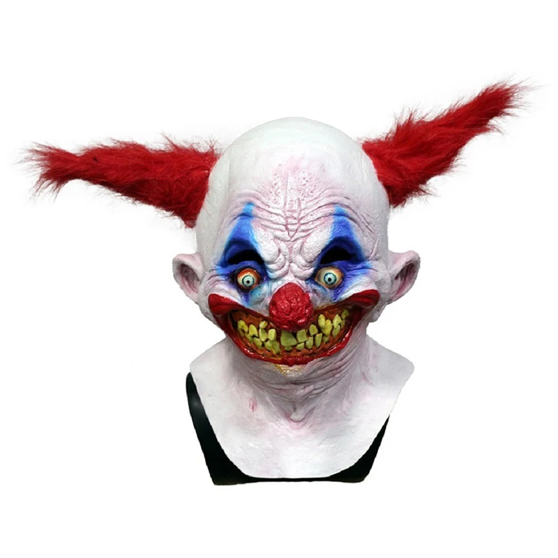 

Scary Clown Latex Mask with Red Hair Carnival Costume Halloween Masquerade Adult Party Cosplay Costume Mask Halloween Props
